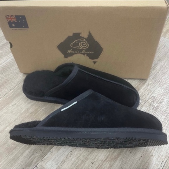Aussie Merino Wool Suede Slip On Slipper Shoes - Picture 2 of 2